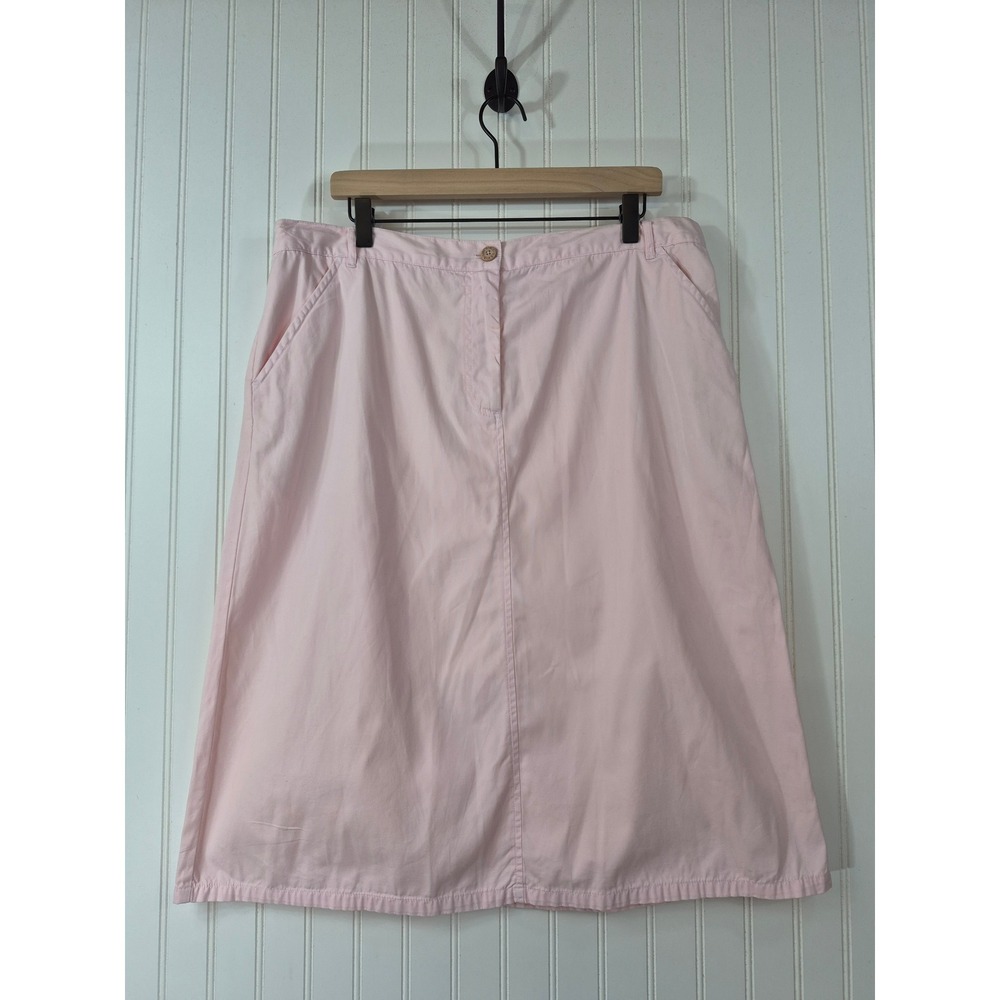 Orvis Womens Sporting Pink Cotton Twill A-Line Midi Skirt 38x28 Pockets
18